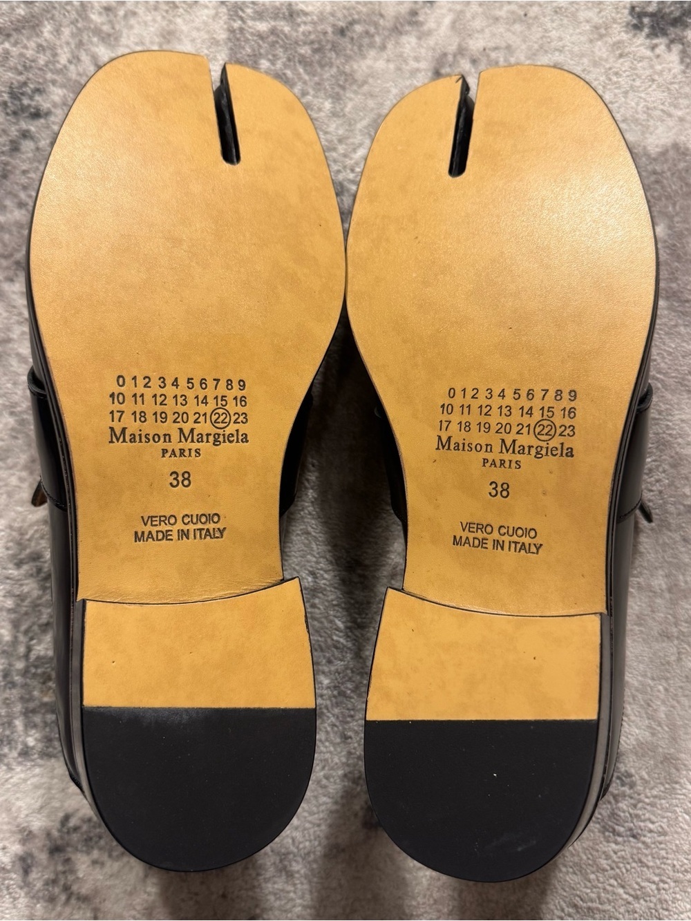 Maison Margiela Black Tabi Leather Loafers Women’s Size EU 38 US 8 - Picture 7 of 8